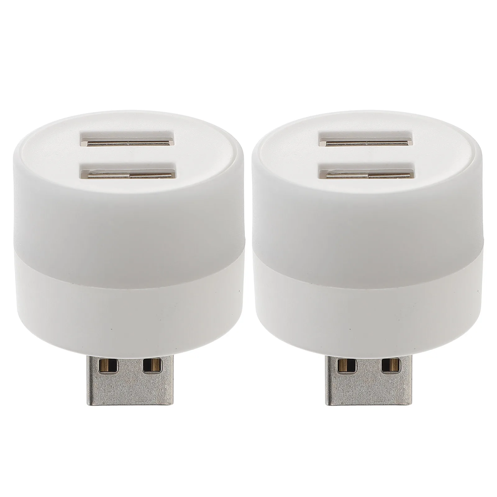 

2 Pcs USB Extender Night Light Ambient Lighting Car Interior Induction White Child