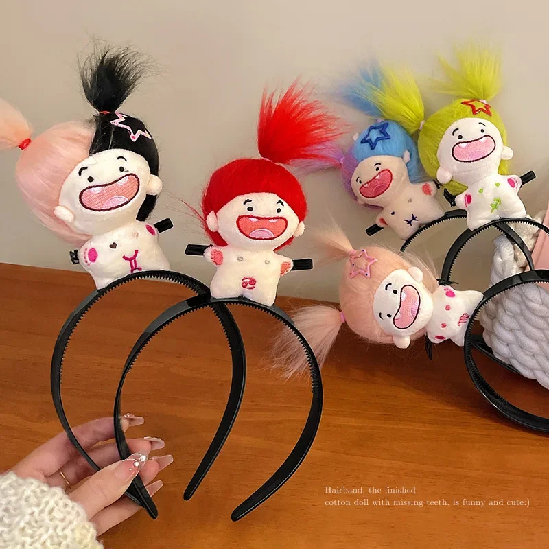 New Cartoon Girls Hairband Funny Plush Doll Headbands Hairstyle Fixing Tool Headwear Headband for Women Girl Hair Accessories