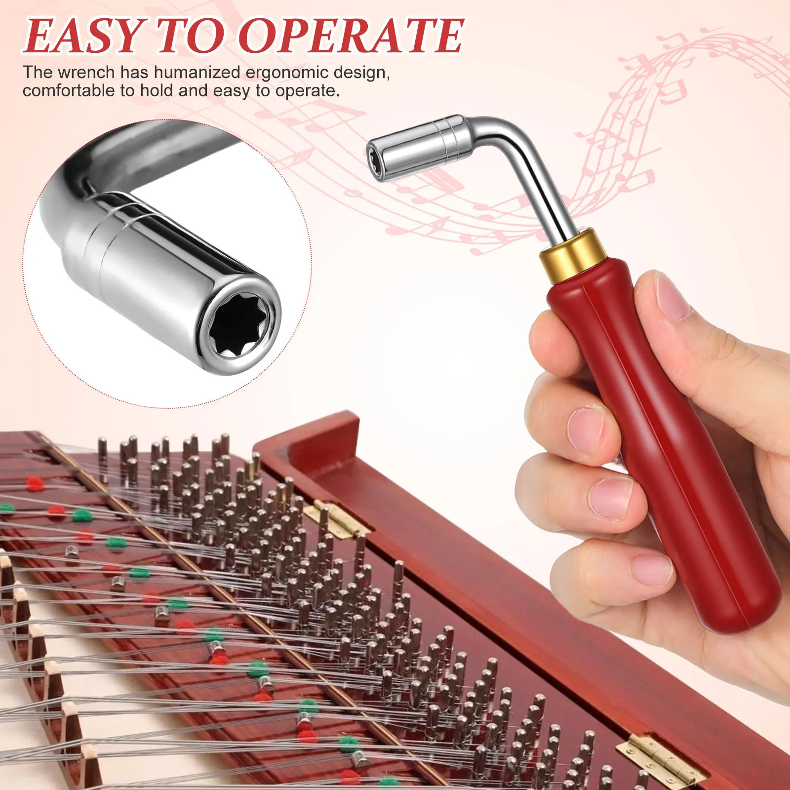 Lightweight Dulcimer Tone Tuning Wrench High-Quality Hardened Steel Construction Easy-Operation Design for Fast Reliable