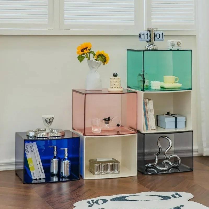 

Nordic acrylic edge few, master design small apartment household side cabinet Internet celebrity transparent combination storage