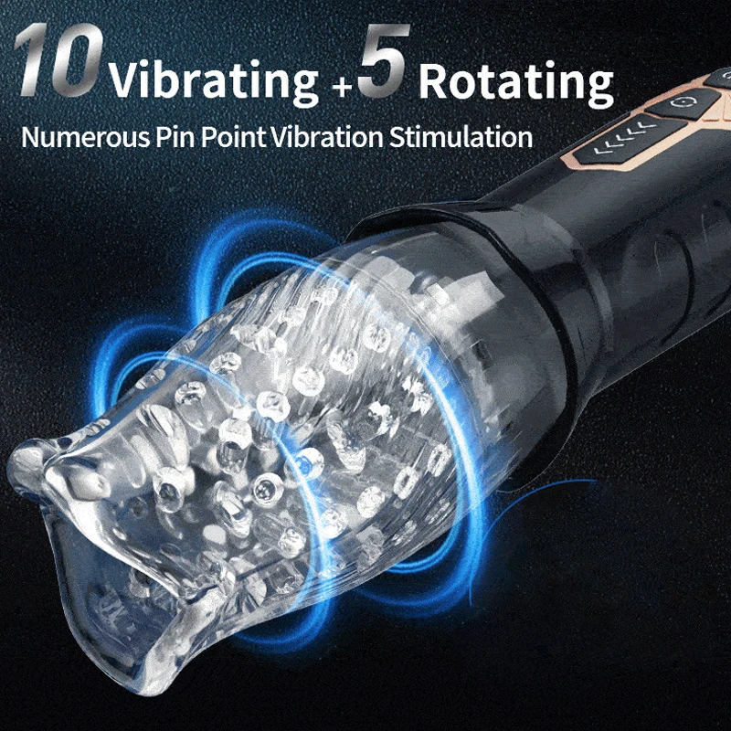 Automatic Electric Piston Rotating Sucker Male Blowjob Masturbator Cup Vagina Dildo Real Oral Vibrator Sex Toys for Men Machine view 3