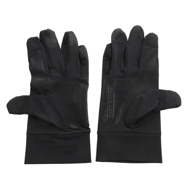 

2 PCS Ice Silk Sun Protection Gloves Men Women Breathable Touchscreen Sunscreen Gloves HN06 Full Finger Black Free Size