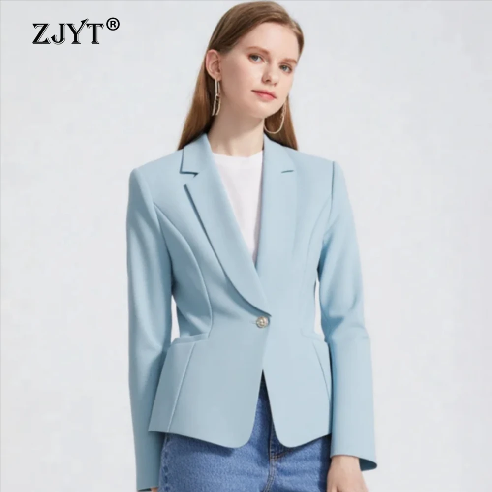 

Элегантные весенние блейзеры ZJYT для женщин: новая верхняя одежда, женские пальто и куртки, уличная одежда, женские костюмы, синие топы
