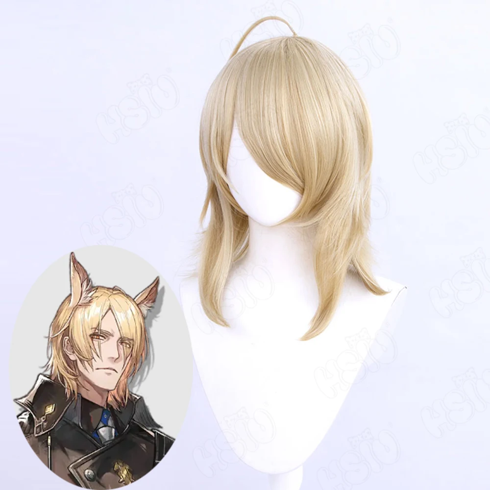 

Mlynar Cosplay Wig Fiber synthetic wig Game Arknights Cosplay Wig「HSIU 」light yellow ponytail long Wig+Wig cap Arknights Wig