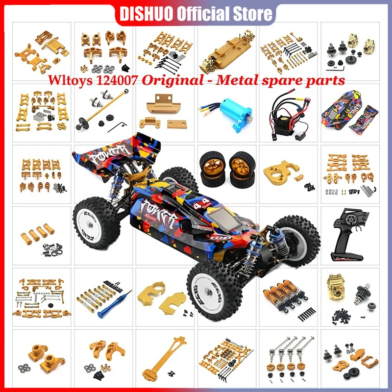 Wltoys 124007 124017 124019 1/12 części do zdalnie sterowanego samochodu ulepszony metalowy zestaw wału napędowego drążek sterowniczy ramię