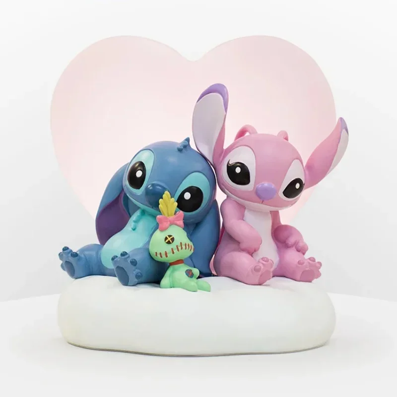 Disney Interstellar Baby LED lights Stitch And Angel action figures Night Light Decoration model romantic Valentine's Day Gift