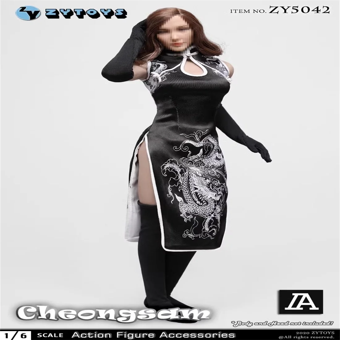 ZYTOYS ZY5042 1/6 Soldier Fashion Trendy Dragon Patterned Cheongsam Set Model Fit 12'' Action Figure Body In Stock