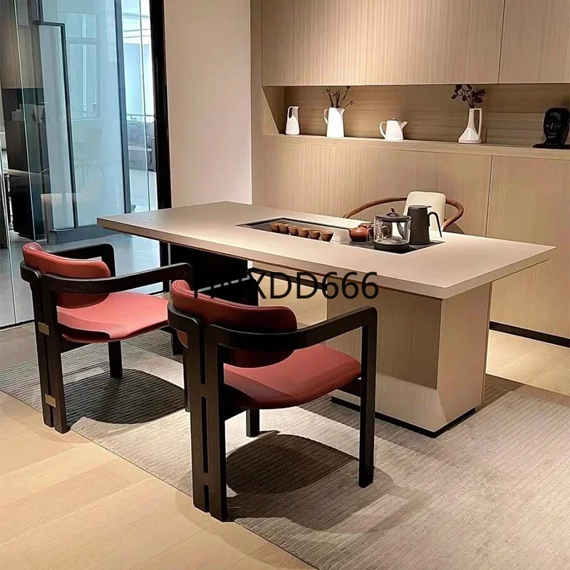 New Chinese style kung fu tea table tea table kettle integrated embedded