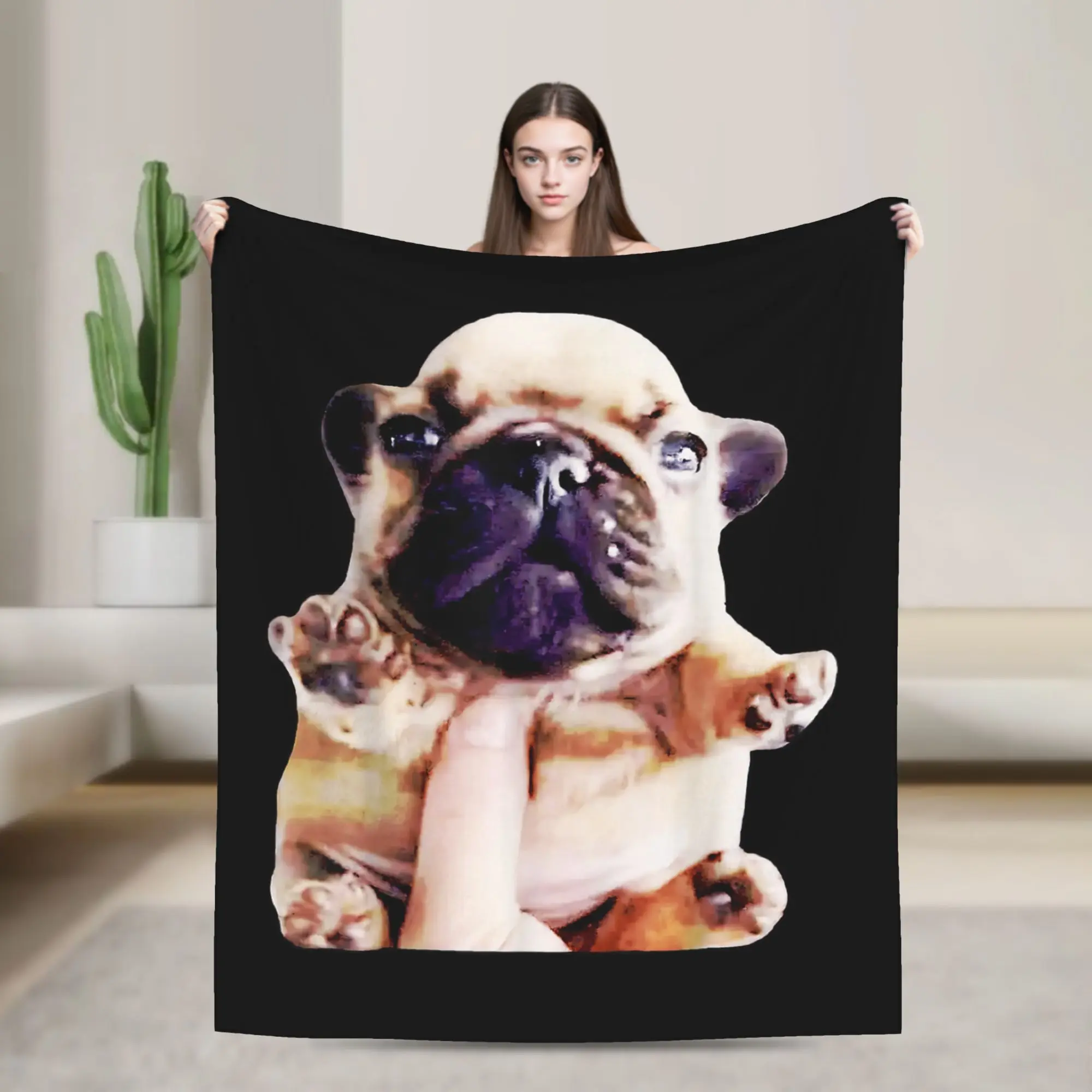 Pibble Meme Funny Dog Brainrot Wash My Belly Meme Flannel Blanket  Soft Warm Throw Blanket for Home Decor Bedspread Bed Cover