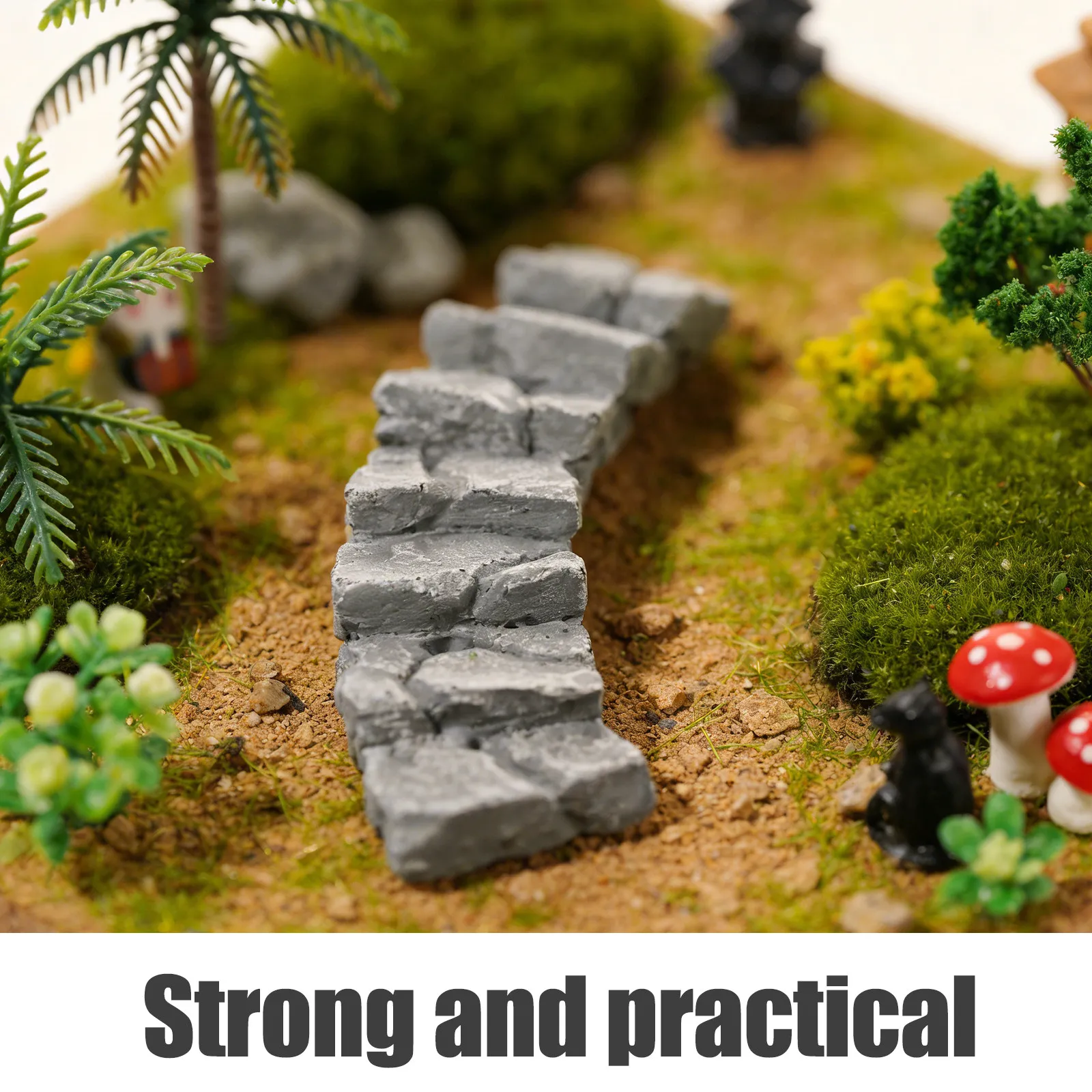 

Mini Resin Stone Steps Stair Ornament Curved Artificial Stone Steps for Fairy Garden Micro Landscape Bonsai Craft Sand Table