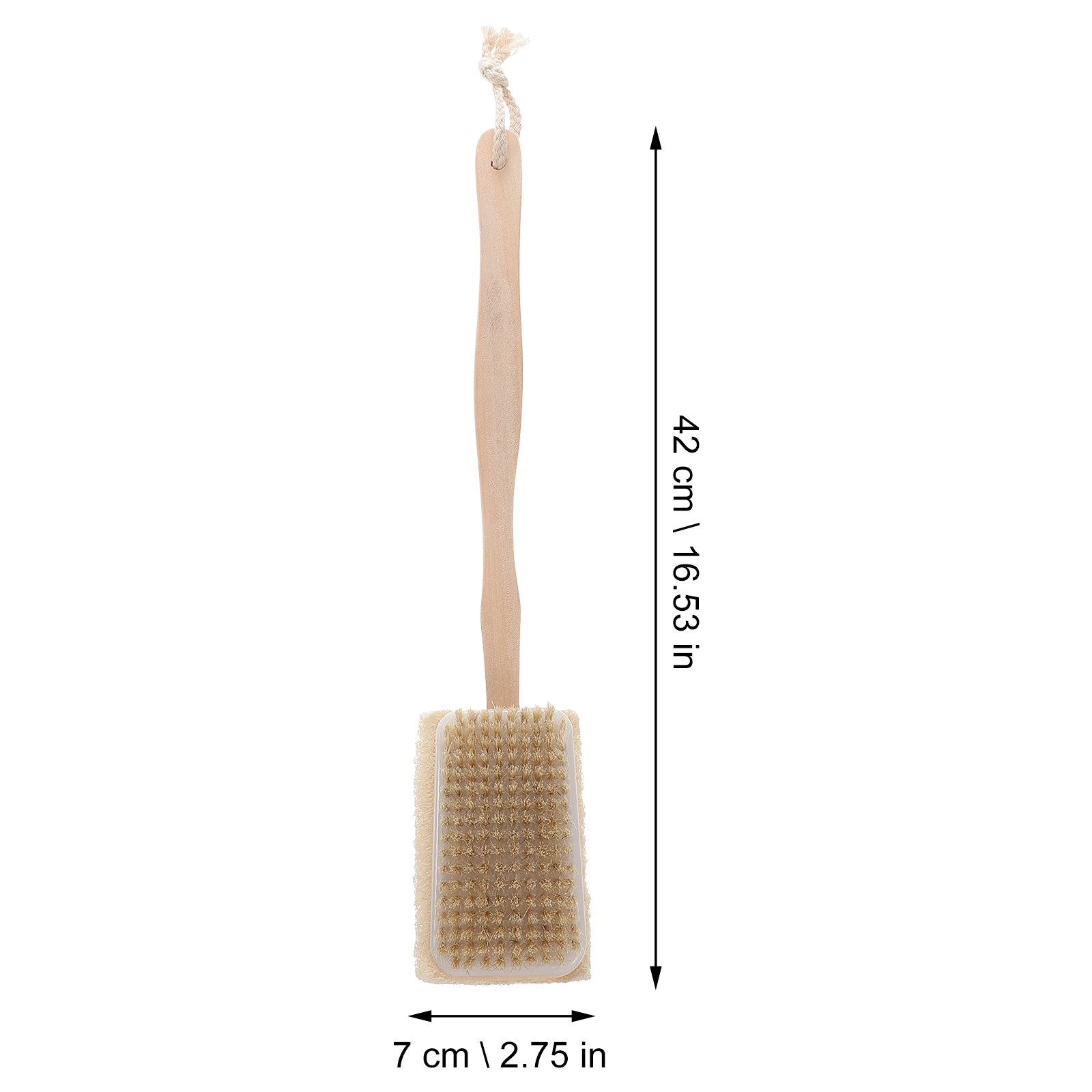 

Wooden Bath Body Brush Long Handle Natural Bristles Exfoliating Massage Dry Brush Stimulate Circulation Foot Knee Leg