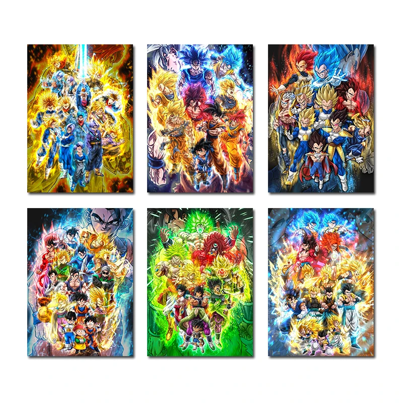 

Japanese Anime Dragon Ball Watercolor Poster Figure Goku Vegeta Wall Art Print Canvas Painting Modern Mural Room Decor Cuadros