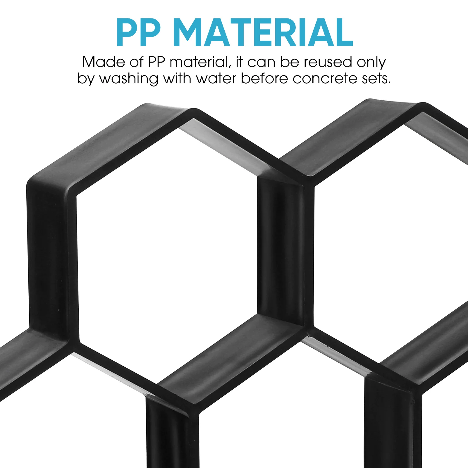 قالب الطوب السداسي الأسود قالب بلاط الأرضيات الاسمنتية البلاستيكية لمسار رصف الحديقة DIY الممشى الطراز الحديث القابل لإعادة الاستخدام