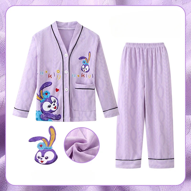 Disney Star Dailu Spring and Autumn New Children's Pajamas Anime Cartoon Long Sleeve Donald Duck Cotton Loungewear