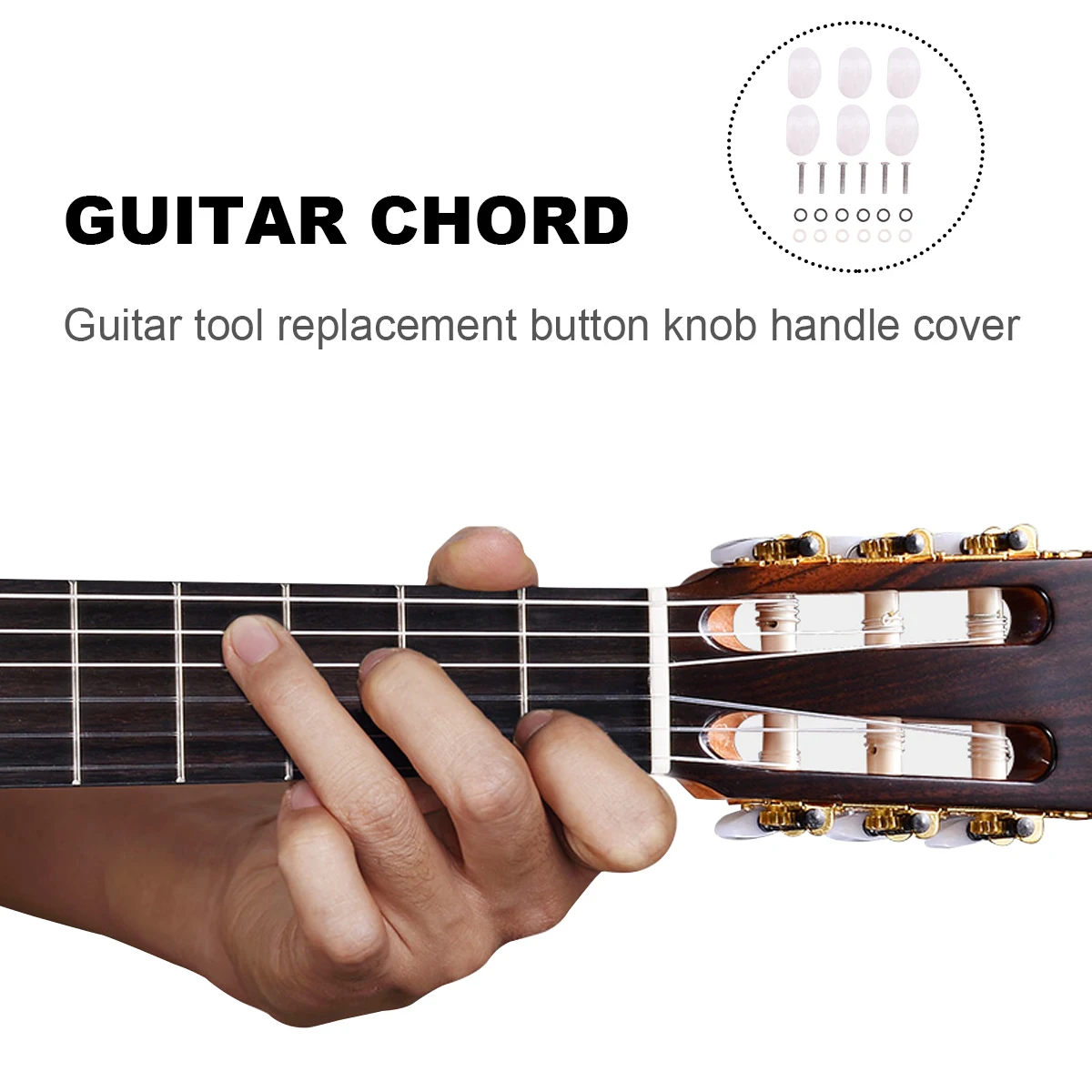 

6Pcs High Quality Guitar Tuning Peg Buttons Knobs for Acoustic Guitars 12 Ferrules 6 Screws Essential Instrument Parts