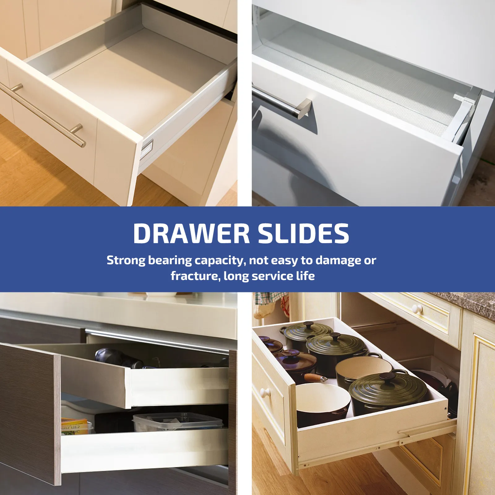 2Pcs Professional Miniature Extended Drawer Slides Made of High Hardness Cold Rolled Steel Stable Flexible for Cupboard Cabinet
