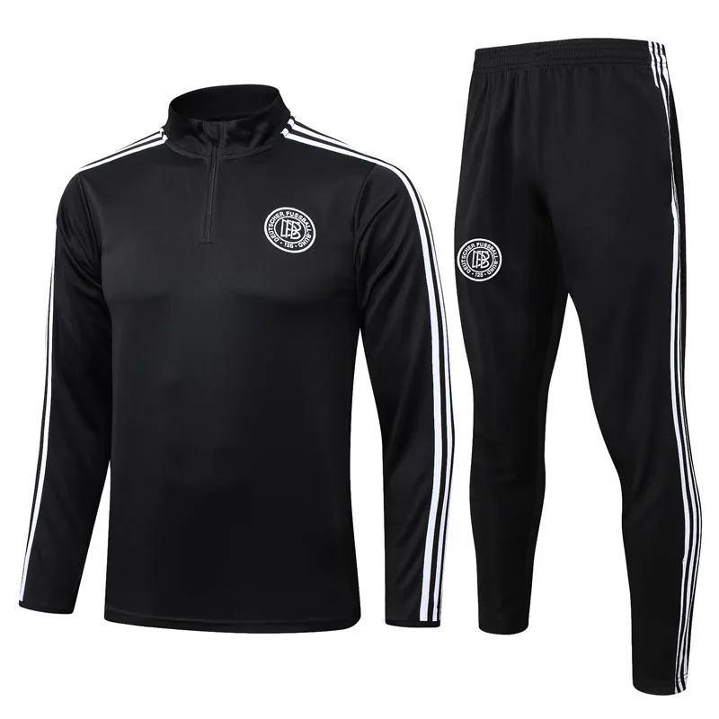 black-half-length-sleeve-football-training-kit-men's-2026-new-match-warm-up-long-pants-sports-team-uniform-polyester-fiber