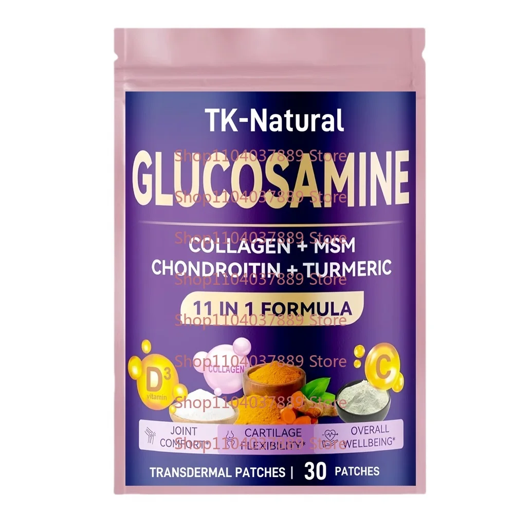 

30 Patches Glucosamine Transdermal Patches with Chondroitin, Turmeric, Collagen- for Joint Comfort, Cartilage Flexibility