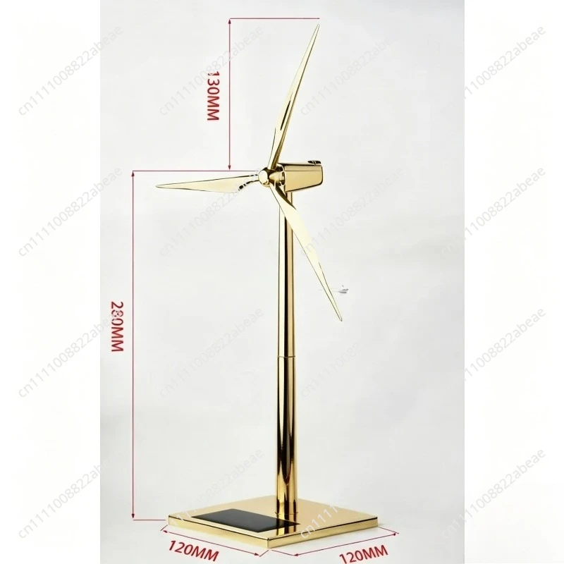 Solar Fan Model Gold Wind Turbine Windmill Promotion Wind Energy Industry Gift Office Ornaments available