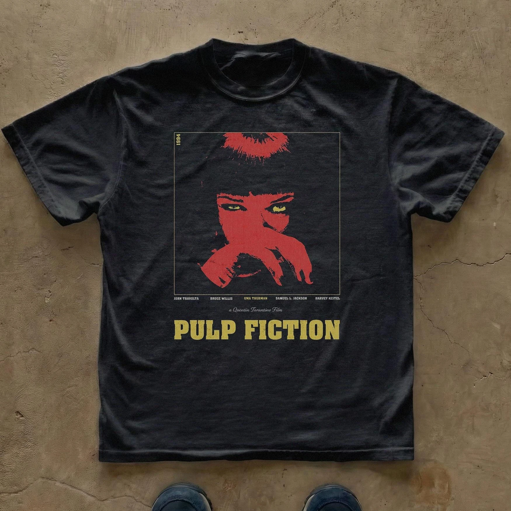 Pulp Fiction Tribute T-shirt | Quentin Tarantino Uma Thurman | Vintage Tee Round Neck Printed T-shirt