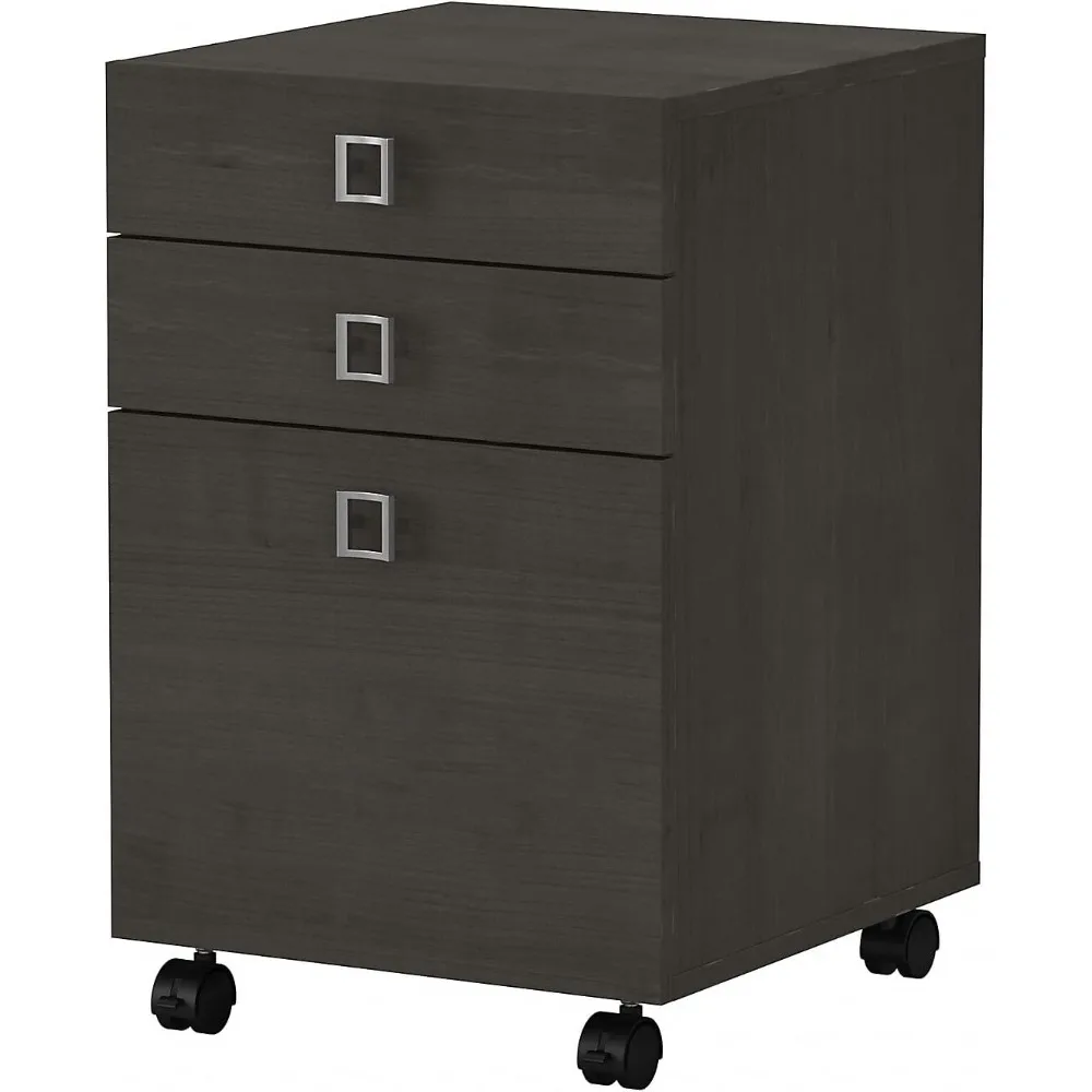 

Мобильный шкаф для документов Bush Business Furniture с атласной серебряной фурнитурой | Echo Collection Под столом Ящик для хранения документов для Хо