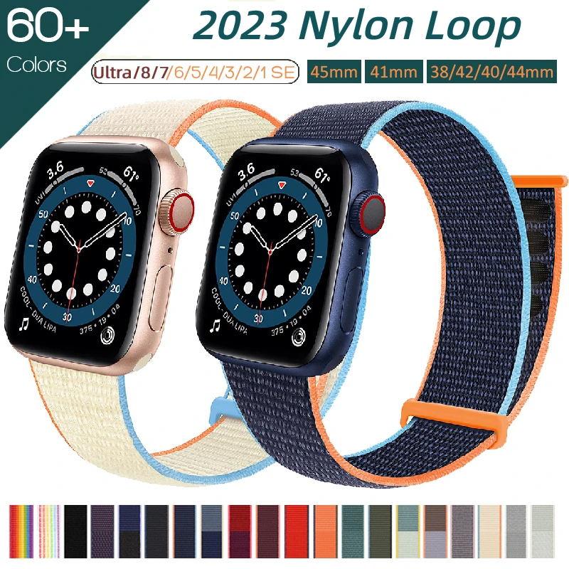 Band For Apple watch S10 42mm 46mm 9/8/7/SE/6/5/4 Ultra 40MM 44MM 49MM Nylon Soft Strap for iwatch series 6 5 4 3 38MM 42MM