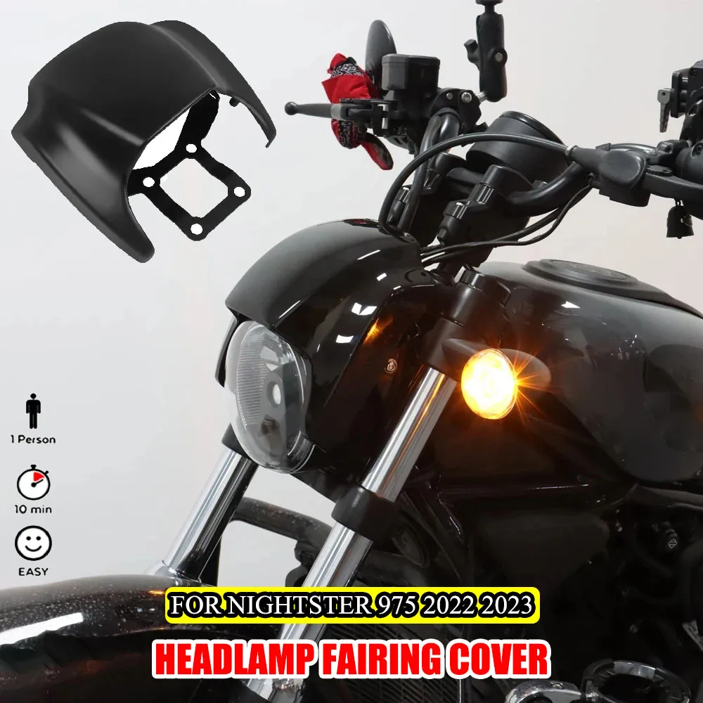 

Новая черная накладка на фару для мотоцикла Harley Nightster 975 RH975 S 2022-2023, кожух передней фары, маска для фары.