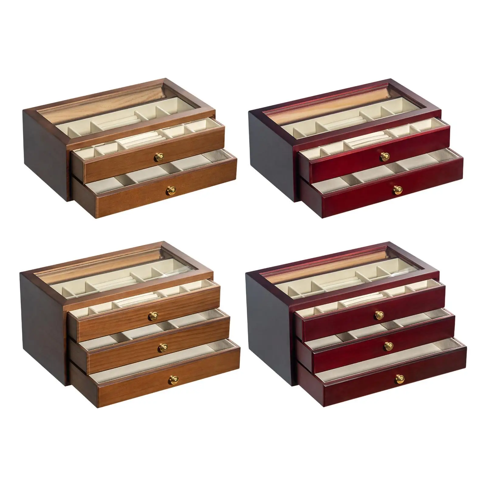 Jewelry Storage Box Multi Layer Tabletop Gifts Elegant Portable Jewelry Organizer for Travel Rings Watches Bracelets Birthday