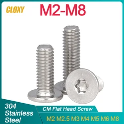 10-100pcs 304 Stainless Steel M2 M2.5 M3 M4 M5 M6 M8 CM Six-Lobe Torx Ultra Thin Super Low Flat Wafer Head Screw Bolt