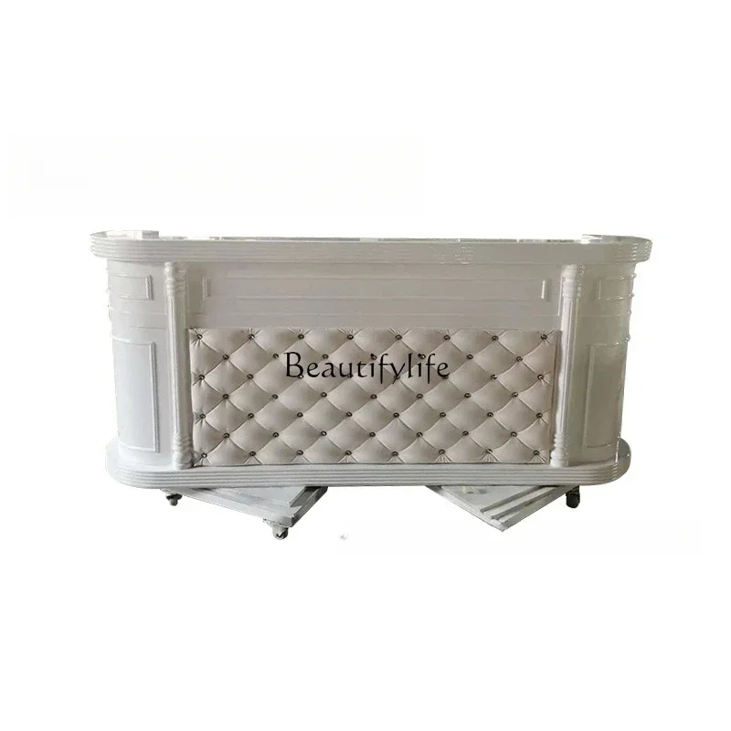 

ld 30Cross-border checkout page cabinet hair salon reception simple modern paint plate front desk