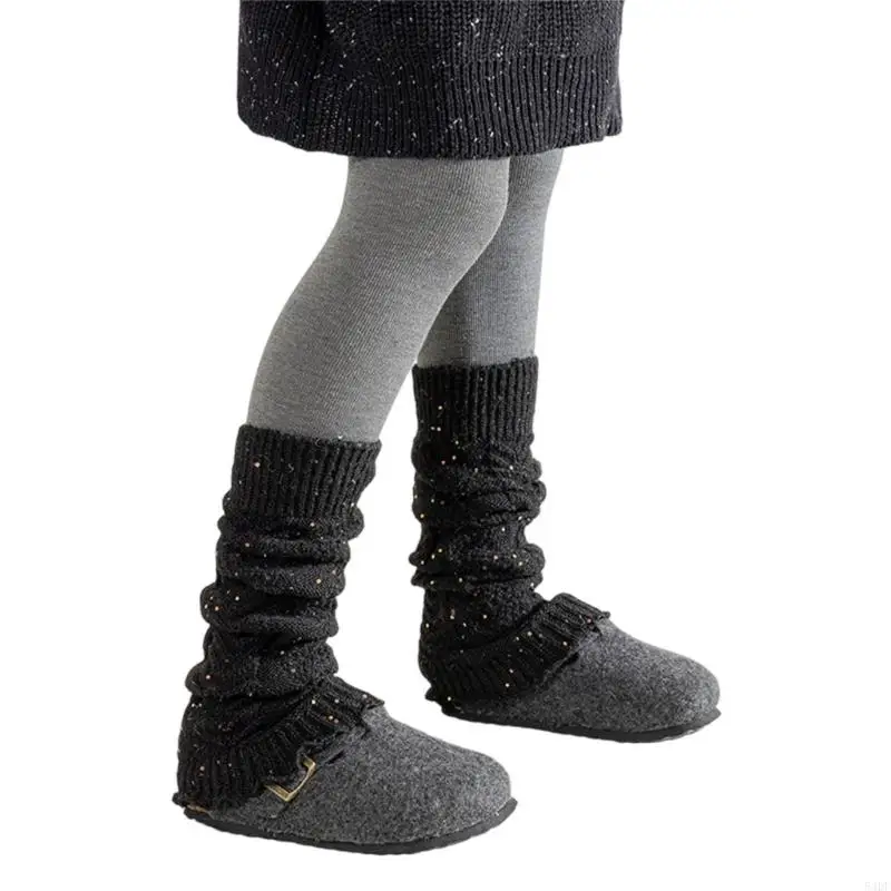 

54DF Girls Sparkly Leg Warmer Brilliant Pattern Stackable Socks Comfortable Stretchy Designing for School Party Daily Use