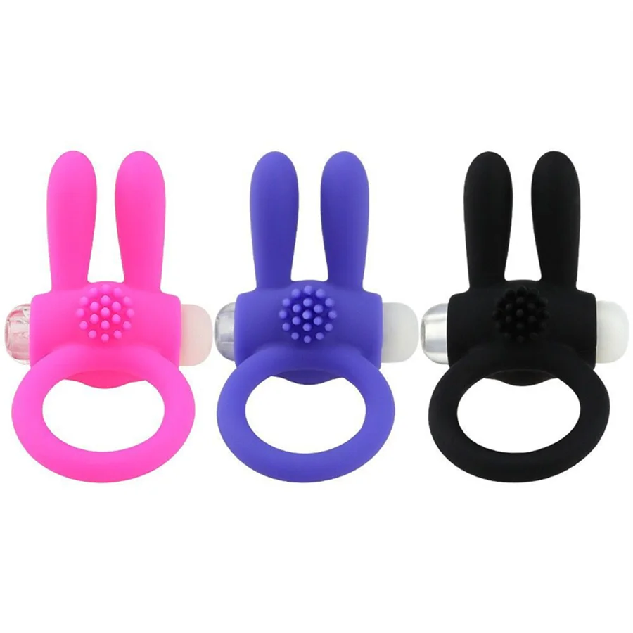 Lasting Rabbit Penis Ring Vibrator Delay Ejaculation Clit Stimulation Vibrator Cock Ring Vibrating Cocking Sex Toys For Men