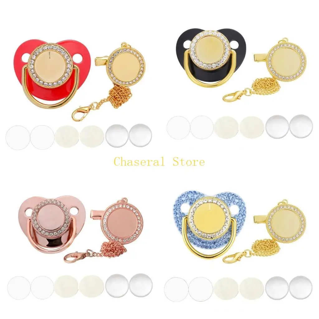 

E7CE термотрансферная печать детская соска DIY стразы силиконовая соска-пустышка