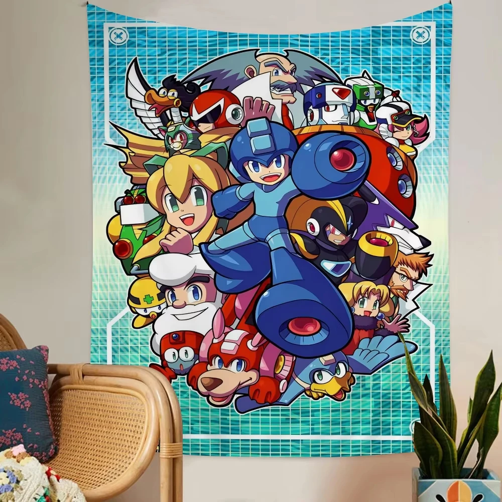 Rockman Megaman Game Hanging Bohemian Tapestry for Living Room Home Dorm Decor Japanese Tapestry