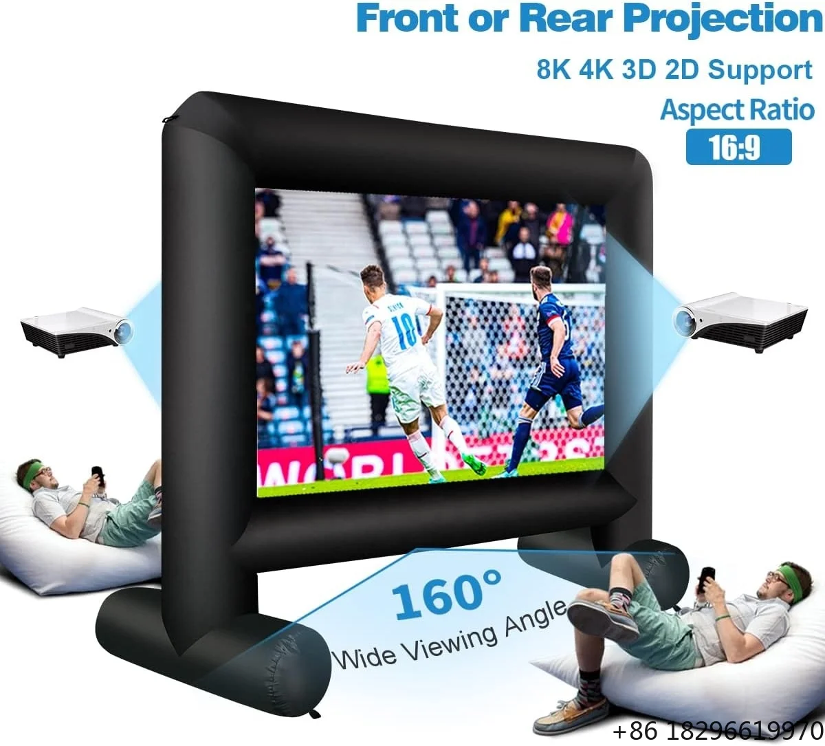 Factory Customized Outdoor Inflatable Projection Screen Camping Square Party Inflatable Movie Screen