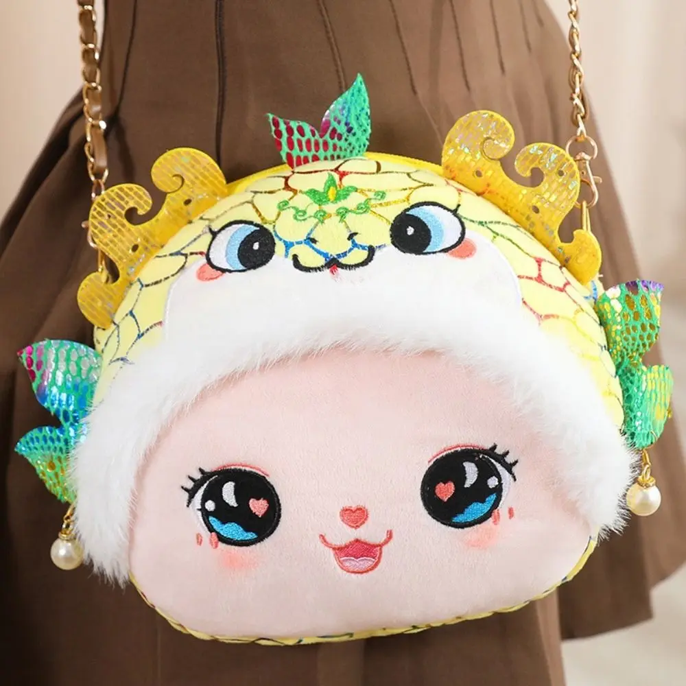 Sorte dinheiro cobra ano de pelúcia crossbody saco tradicional pacote vermelho chinês cobra pelúcia moeda bolsa envelope de pelúcia