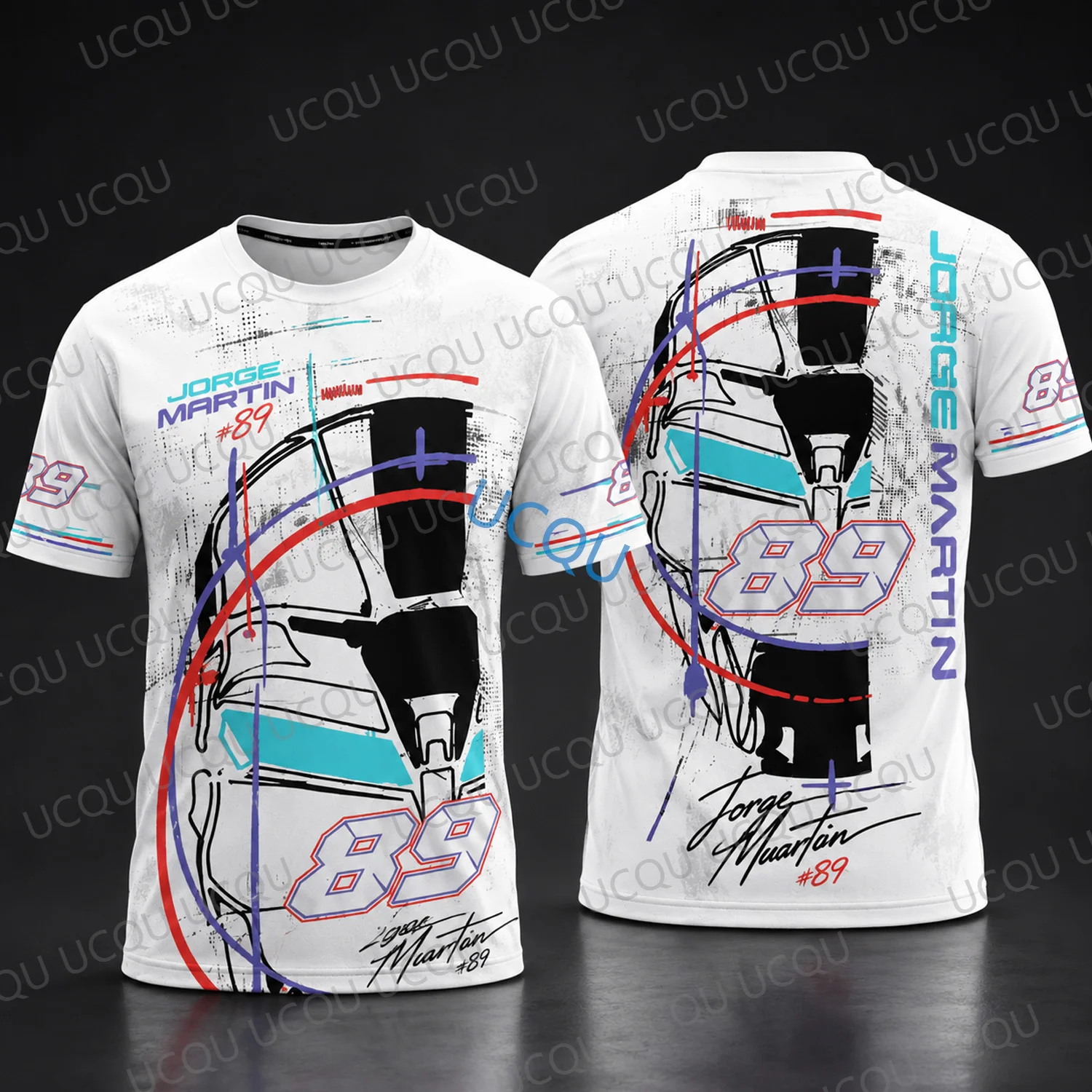 2026 89 Rider Jorge Martin Helmet Art T-Shirt Moto Racing Fan Graphic Tee Unisex Casual Sports Shirt For Adult/kids Tee
