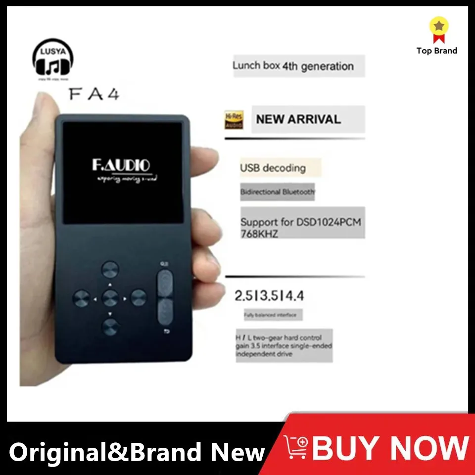 

F.Audio FA4 HIFI DSD lossless USB DAC decoding Bluetooth two-way dual ES9038Q2M Balanced output mp3 Player