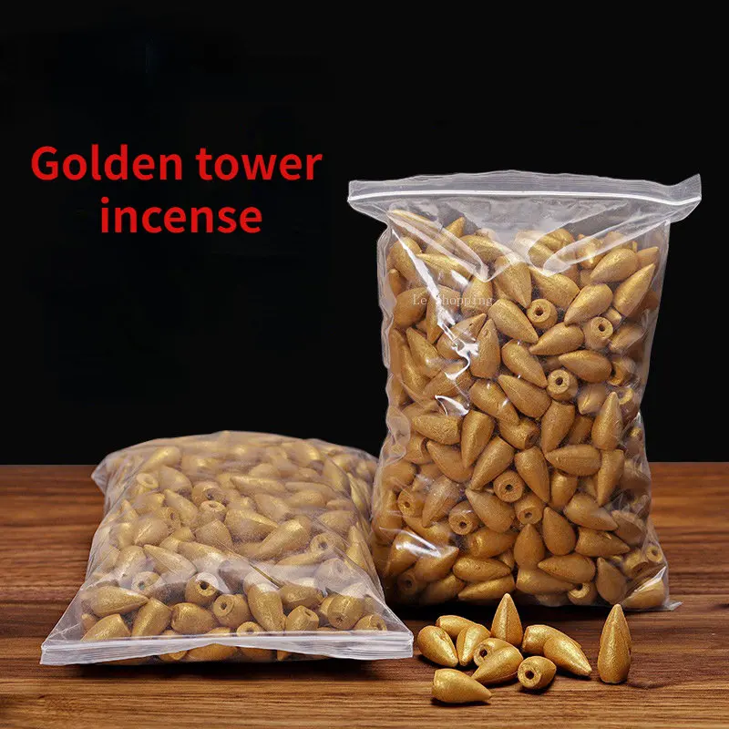 Natural Gold Color Tower Fragrance Bedroom Bathroom Deodorization Purifying Air Conical Countercurrent Tower Fragrance Particles