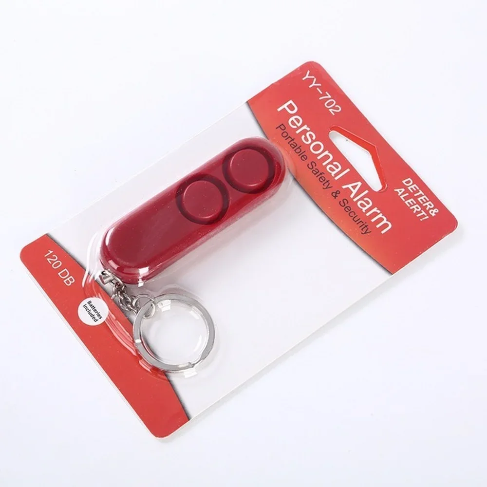 120dB Self Defense Anti-rape Device Attack Panic Dual Speakers Loud Alarm Alert Safety Personal Security Keychain Bag Pendant