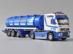 KDW 1:50 Scale Diecast Model Tanker Truck Toys Tractor With Oil Tank Semi-Trailer Miniature Replica