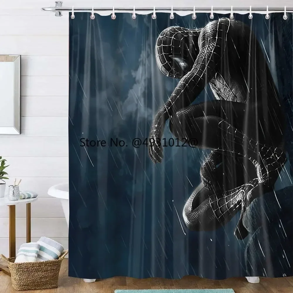 Disney SpiderMan Shower Curtain Waterproof Polyester Curtain for Bathroom 3D Printed Bath Home Decoration Child Gifts