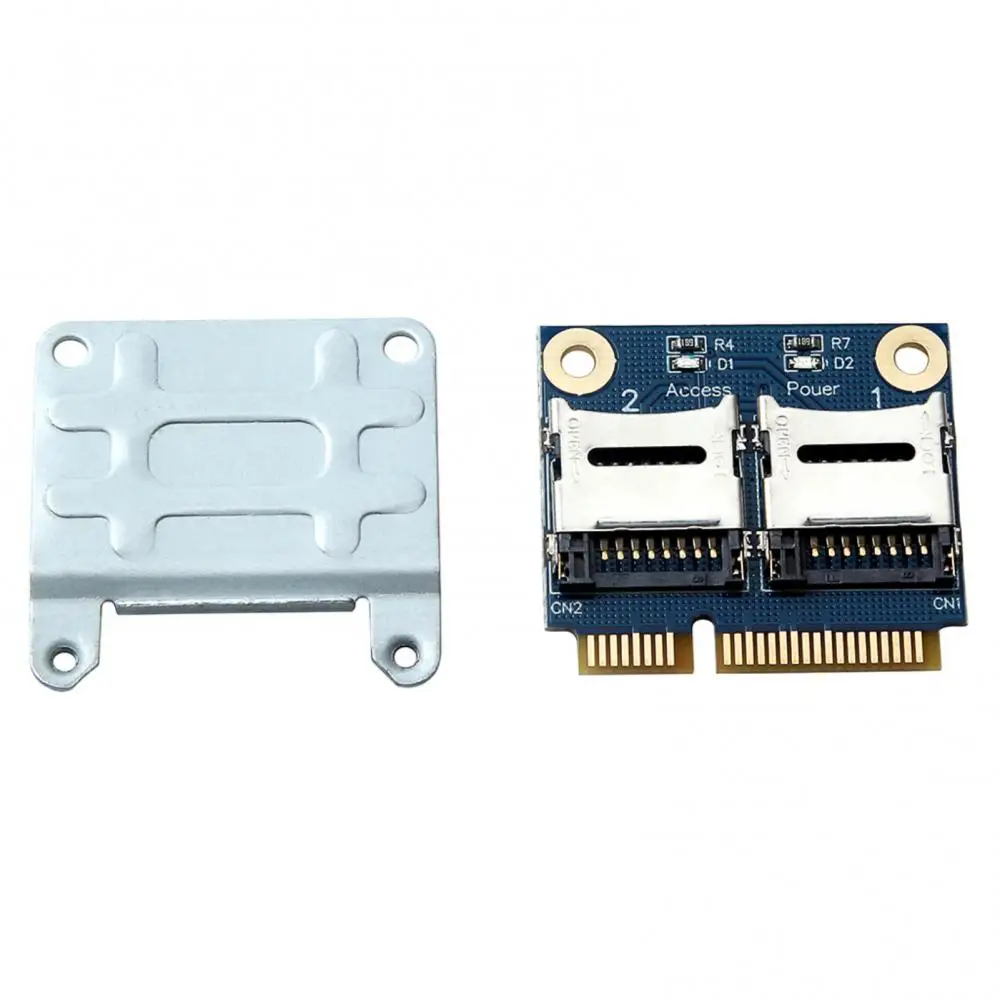 2 ssd hdd duplo-sdhc sdxc tf para mini leitor de cartão de memória pcie mini adaptador pci-e mini mpcie para 2 mini-sdcards para laptop