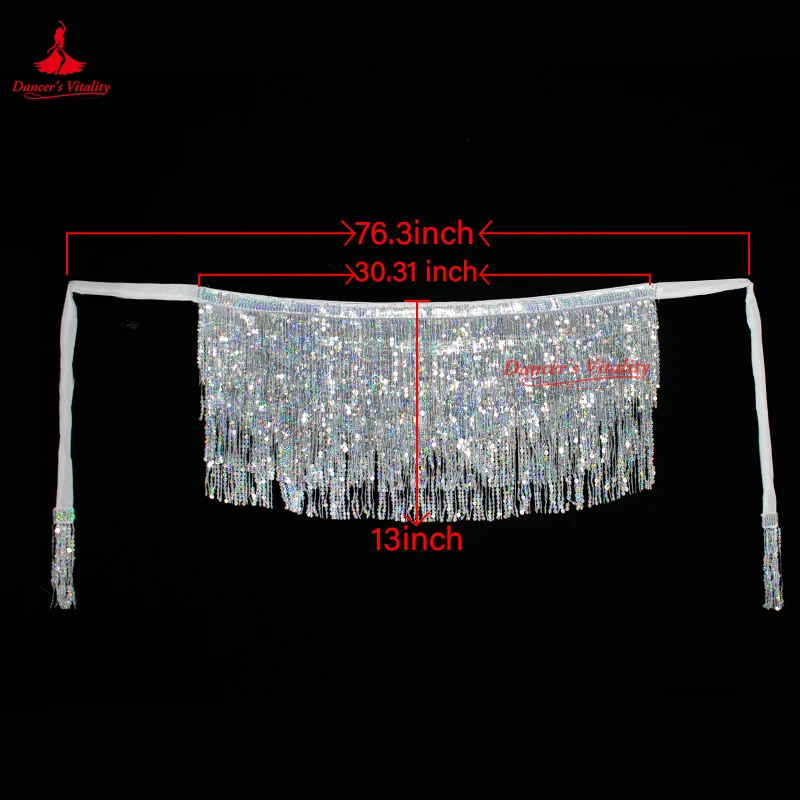 15 colors Belly Dancing Women's Clothing Belt Accessories Belts 4 Straps Rows of Belly Dance Hip Scarf Sequin Belt Rectangle