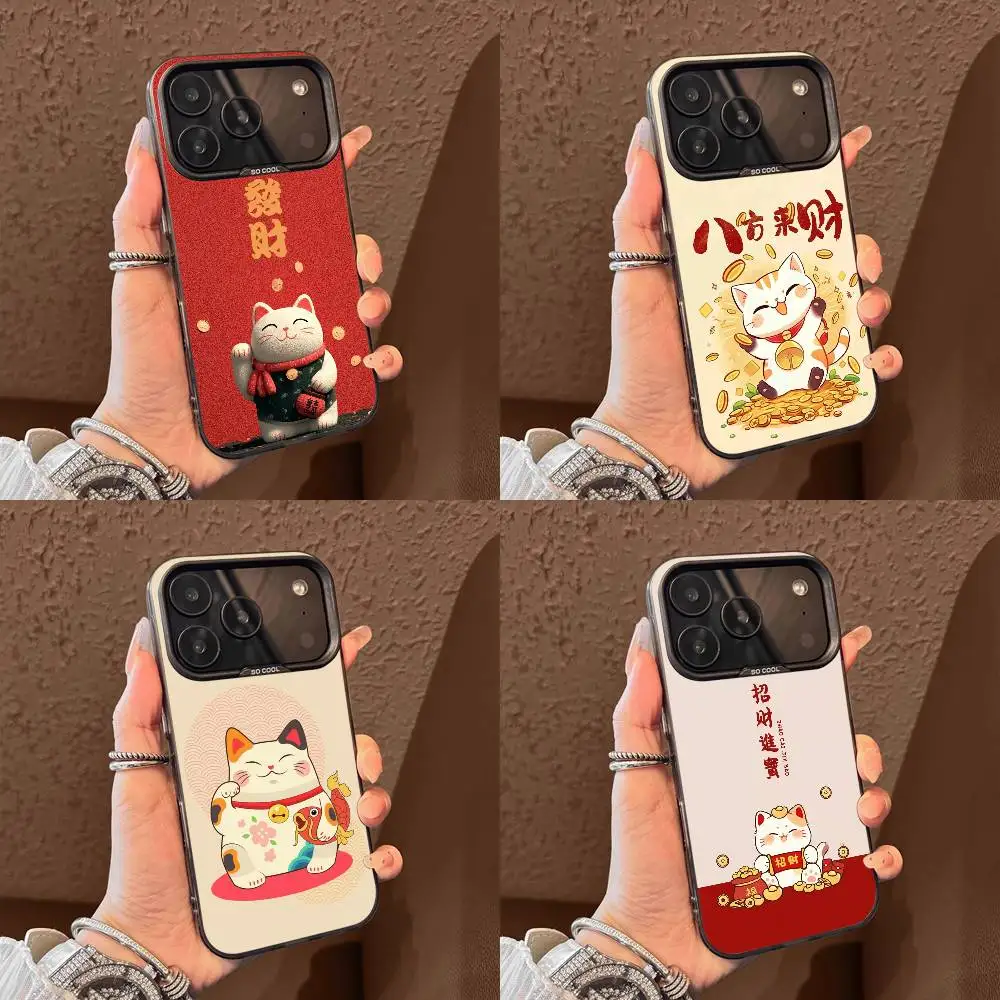 

Maneki Neko Lucky Money Cat Phone Case For iPhone 17,16,15,14,13,12,11,Pro,Max,Plus,E,Air,Mini Black Tpu Cover