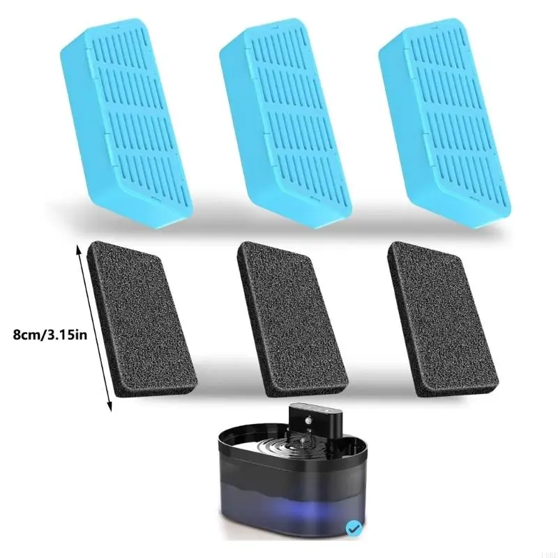 L8re Filtros reemplazo y esponjas para dispensador agua fuente agua mascotas automáticas