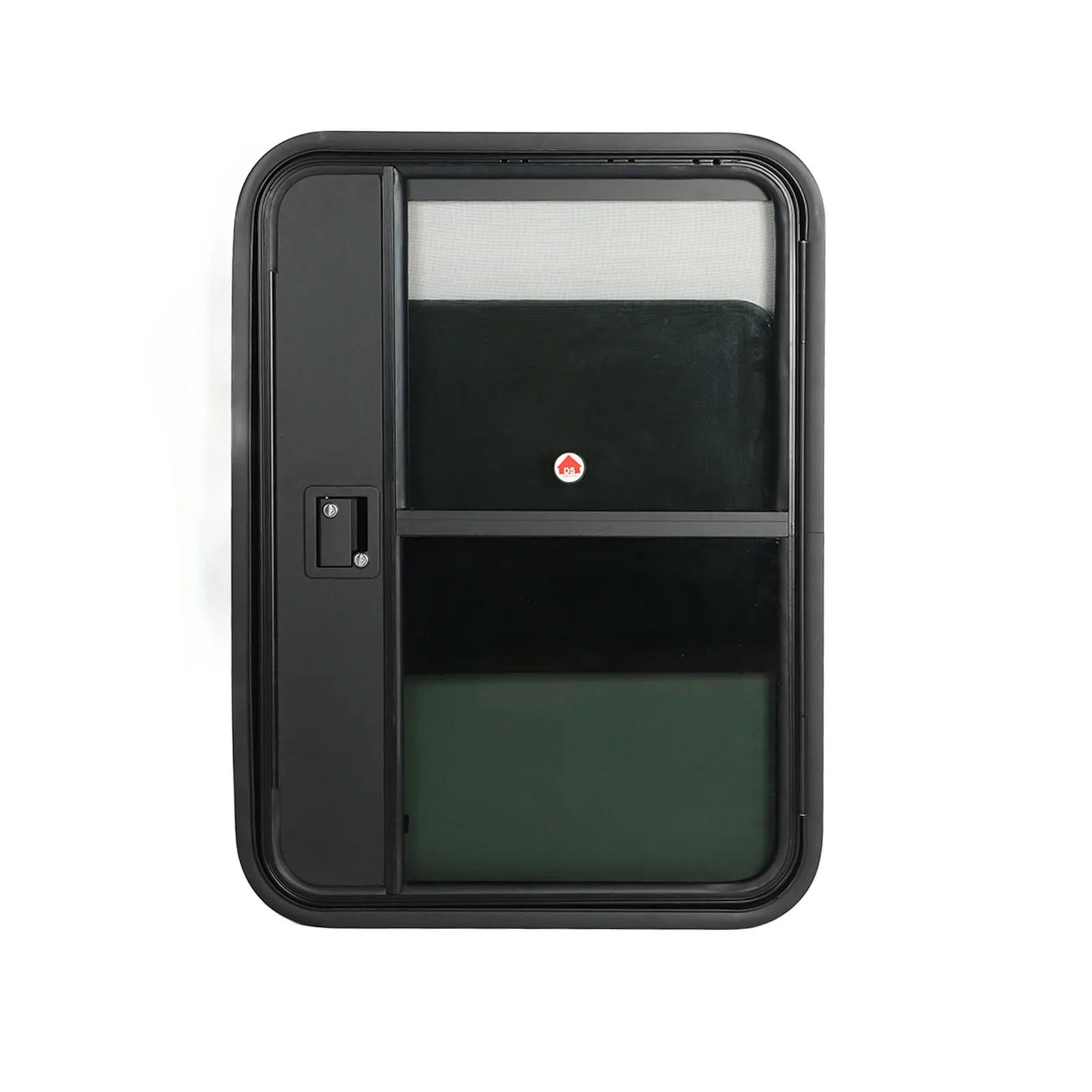 Pintu RV air mata kaca Tempered, jendela geser berwarna, penyegel penuh, pintu Trailer dengan kunci jaring serangga, pintu Kemah