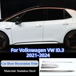 Fit For Volkswagen VW ID.3 ABS Silver Car Side Door Body Cover Trim Strips 3D Sticker Molding ID3 Car Door Protector Accessories