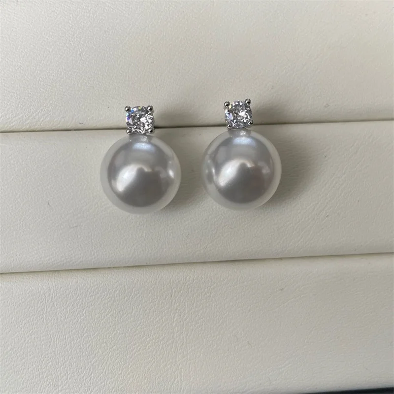 Neue Mode Elegante Shell Perle Ohrringe Für Frauen mit 5A Zirkonia Ohrring Schmuck Weibliche Zubehör Mutter Tag Geschenke – Detail 4