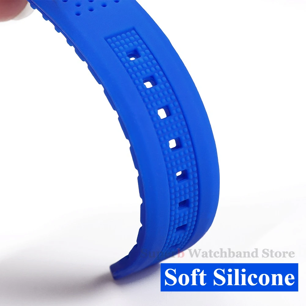 Correa de silicona suave para reloj Seiko de 16/18/20/22/24mm, correa de goma Universal de liberación rápida, pulsera transpirable con hebilla de mariposa